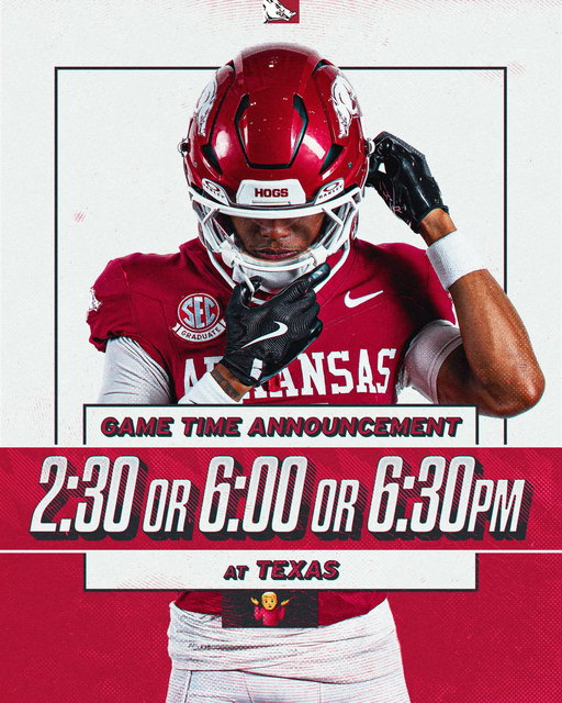 We play at Texas next Saturday at some point 🤷‍♂️ 
