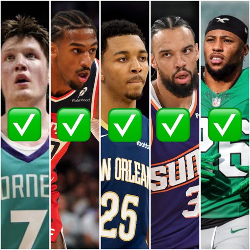 ANOTHER MEGA SWEEP🧹🧹🧹

$25 to SOMEONE WHO LIKES this⬇️

Kon Knueppel o22.5 Pts + Rebs✅
Alexandre Sarr o7.5 Rebs✅
Trey Murphy o3.5 Ast✅
Dillon Brooks o15.5 Pts✅
Saquon Barkley u77.5 Rush Yds✅

Cooking in both sports, let’s keep going🚀

Drop a ❤️ if you tailed! 