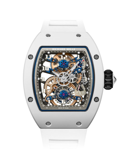 The new RM 17-02 in white ATZ ceramic offers the titanium tourbillon calibre a setting of absolute purity in which to express its full, vibrant energy. 