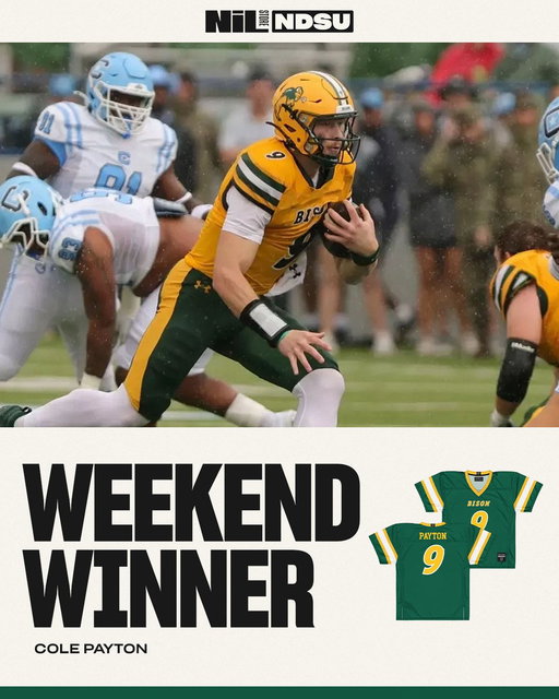 Cole Payton threw for 125 yards and his eight yard touchdown run with just two minutes left helped beat North Dakota 15-10!

Shop his collection today: https://t.co/iTPfm35vk8 