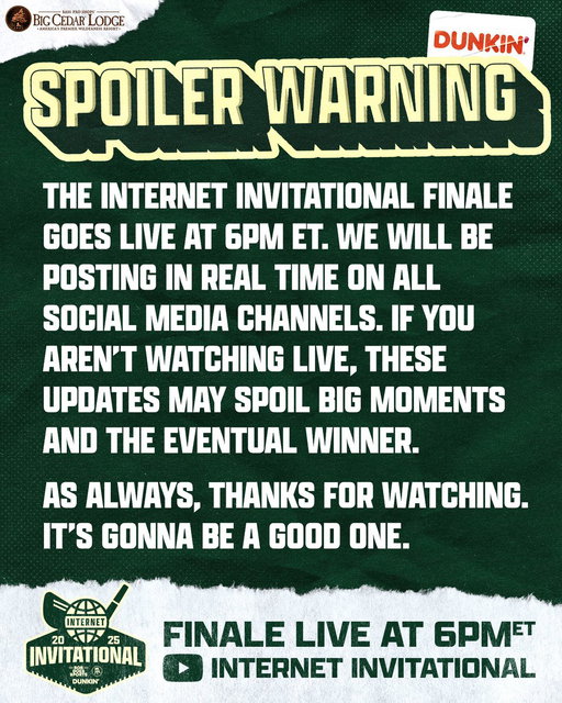 ⚠️ SPOILER WARNING ⚠️ 

Tonight will be a LIVE PREMIERE of the @Internetinvite finale at 6PM ET, meaning we will be posting in REAL TIME.

IF YOU DO NOT TUNE IN LIVE, BIG MOMENTS MAY BE SPOILED FOR YOU.

You have been warned. 