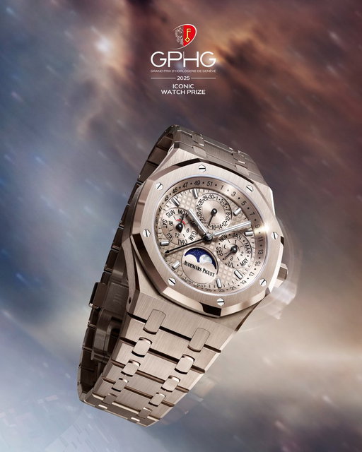 We are proud to have been honoured at this year’s @fondationgphg with the GPHG 2025 Iconic Award for the Royal Oak Perpetual Calendar (Ref. 26674SG). A testament to our dedication to craftsmanship, innovation and heritage-driven watchmaking passion.

#AudemarsPiguet #AP150 #GPHG2025