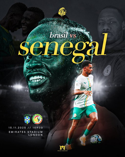 𝙋𝙍𝙊𝘾𝙃𝘼𝙄𝙉 𝙈𝘼𝙏𝘾𝙃  du Sénegal 🇸🇳

🆚 Brésil 
🗓️ 15.11.2025
🏟️ Emirates Stadium 
⏰ 16h00 GMT 

#BRESEN | #FriendlyGame 