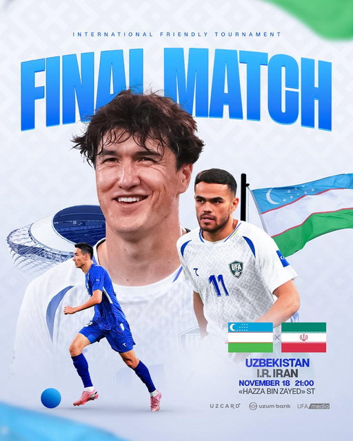 🔜 Next match

🏆 Al Ain International Cup 2025

🇺🇿 Uzbekistan  — Ir Iran 🇮🇷
🗓 18 November | 21:00
🏟 Hazza bin Zayed stadium 