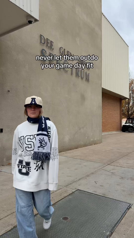 always ready to cheer on our Aggies!🤘

#usuaggielife #gwaggies #gamedayfits 