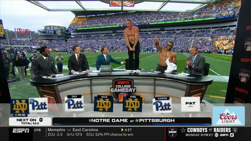 Aaron Donald pushed Pat McAfee off the College Gameday set 😭 