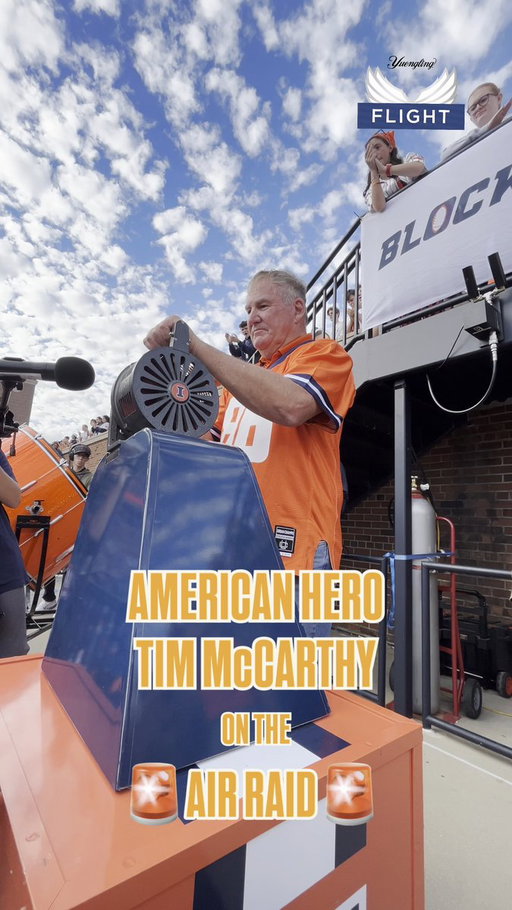 Illinois Football Alum and former Secret Service agent, Tim McCarthy leading us into kickoff! McCarthy served in the Secret Service for 22 years, and took a bullet for President Ronald Reagan. 