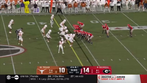 4th and 1 conversion in minus territory. The cojones on Kirby Smart 