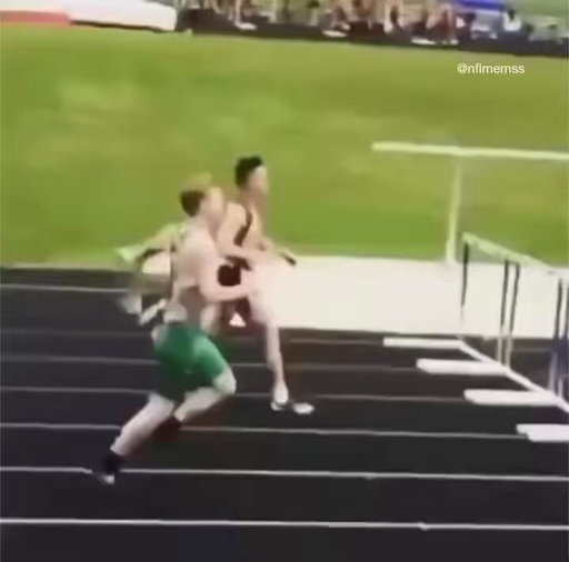My guy didn't even try to jump he just kept running 😭💀 