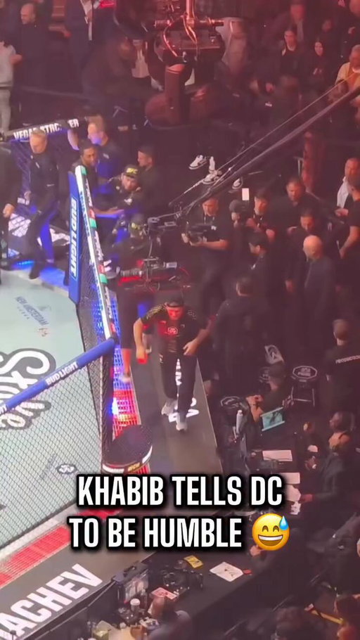 This is the video where Khabib came to DC and told him to keep his eyes down, as they now also have a double champ😂😂 