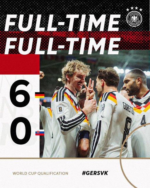 Germany on top!! Secured our spot in the 2026 World Cup in style! 🤩

📸 Philipp Reinhard/DFB

#DFB #GermanFootball #GermanMNT 