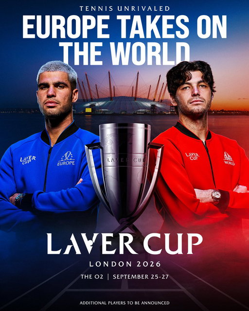 The next chapter awaits.

Carlos Alcaraz and Taylor Fritz are back and ready to reignite the rivalry between Europe and The World at Laver Cup London 2026.

For more info on how fans can attend the ninth edition of the Laver Cup, read more here ➡️ https://bit.ly/4i6jobj

#LaverCup