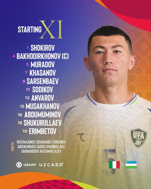 📋 Our team’s starting line-up for today’s match against Italy

#TMRWSGOAT
#U17WC 