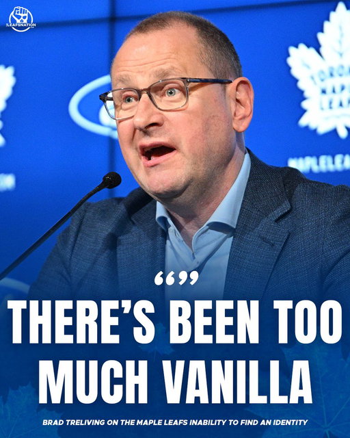"There's been too much vanilla"

Brad Treliving was to the point when asked about the Maple Leafs identity.

#LeafsForever 
