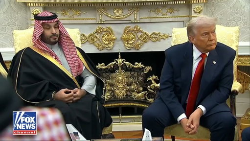 TRUMP: "Where are you from?"

REPORTER: "I'm from Palestine."

TRUMP: "Oh, we're making a lot of progress, huh? They like me. The Palestinians like me. The Palestinians are doing very well, actually. I think we're working very closely with a lot of people to make everybody happy, including Israel, the Palestinians, and everybody."