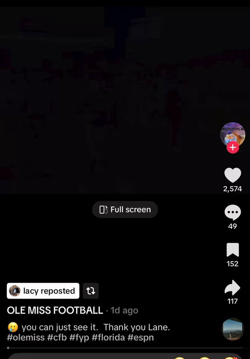 Another interesting post from Ole Miss star RB Kewan Lacy. Here he shares a video with a cryptic message about Kiffin on the caption. 

Worth noting - Lacy is also featured in the video celebrating with Kiffin - so it’s possibly unrelated. I’ll just share and let you decide:

“🥲 you can just see it. Thank you Lane.
#olemiss #cfb #fyp #florida #espn”