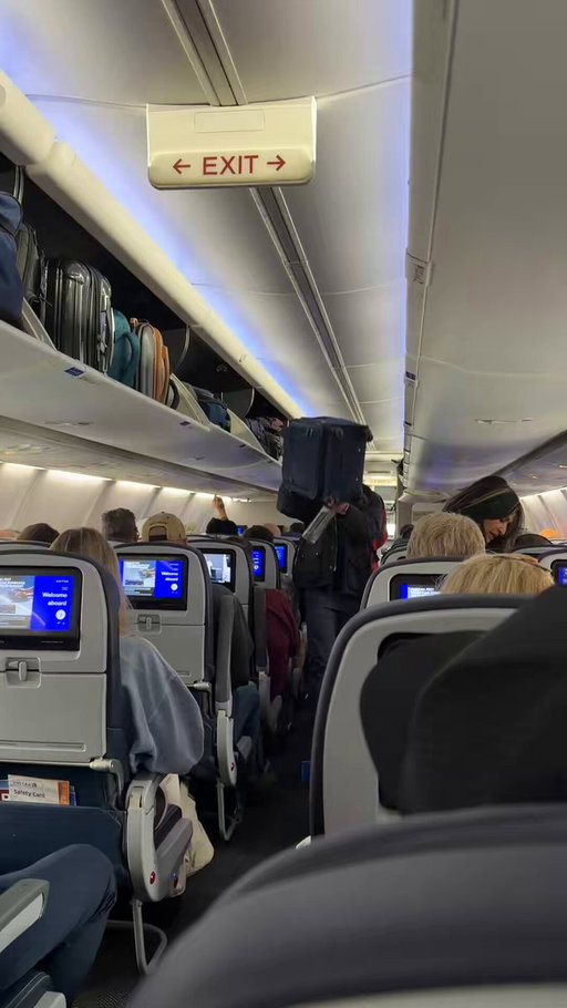 Guy bitches about possibly missing his flight…shows up drinking a Mimosa 