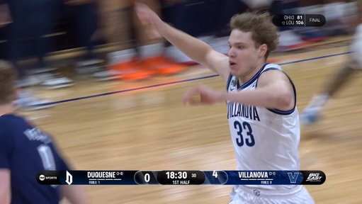 Shots were falling from ANOTHER ZIP CODE in this Duquesne vs Villanova game. 

Watch back-to-back basketball TONIGHT on @truTV! 
🏀 Bucknell vs St. John's — 6:30 PM ET
🏀 Rider vs Houston — 9 PM ET

@BIGEASTMBB #truTV #TNTSports