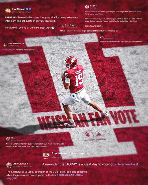 You heard the people. 

Now’s your chance to vote Fernando Mendoza in the Heisman Fan Poll. 

🗳️ https://t.co/m7WLhLGh43 