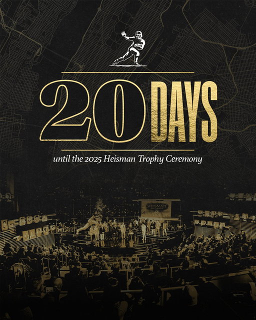 20 days away...

Who’s your pick to win the Heisman this year? 🏆

#Heisman | #MoreThanATrophy 