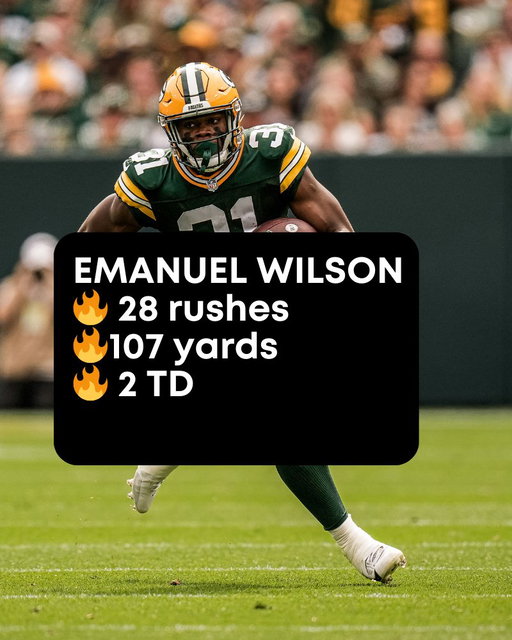 Emanuel Wilson Appreciation Post. Steps up huge in Josh Jacobs' absence. #Packers 