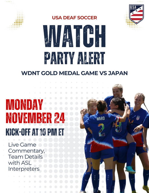 We’re excited to host a virtual watch party for Monday night’s Women’s Deaf National Team Gold Medal Game vs Japan! 🇺🇸

We’ll have ASL interpretation, commentary, and special guests all joining to cheer on Team USA together starting @ 10pm ET. 

Link: https://riverside.fm/studio/greg-priodes-studio 