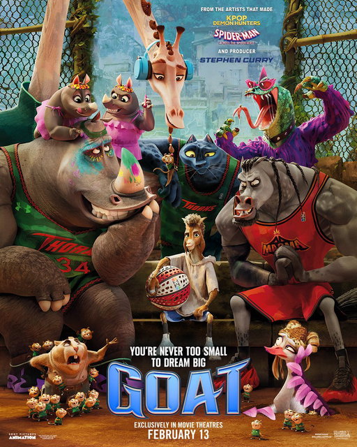 Not your average GOAT. 
 
From the artists that made KPop Demon Hunters, Spider-Man: Across the #SpiderVerse, #GOATmovie is exclusively in movie theatres February 2026. 