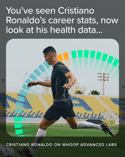Low inflammation. Efficient oxygen delivery. Metabolic precision. @Cristiano's biomarkers reveal what separates him from the rest, and how WHOOP Advanced Labs helps him perform like he’s 12 years younger. This is Healthspan in action. 

Bring your data story to life with WHOOP Advanced Labs — purchase a testing package or upload your lab results today.