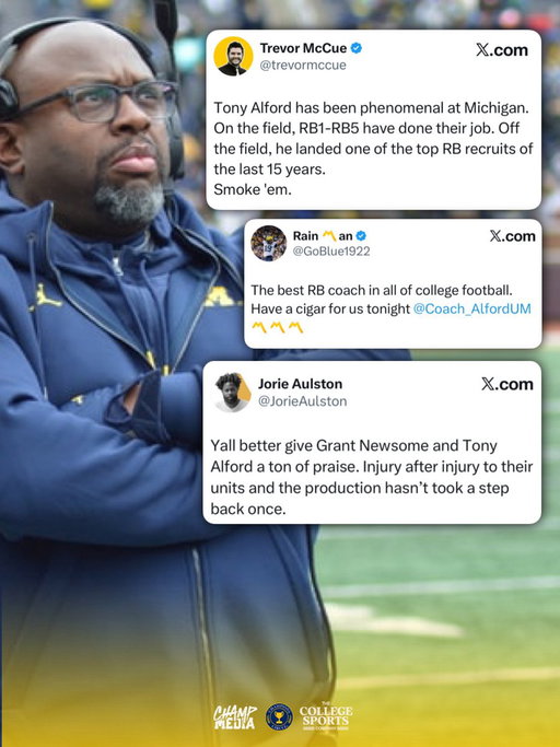 Michigan’s RB room is elite because Tony Alford sets the standard 🔥〽️ 