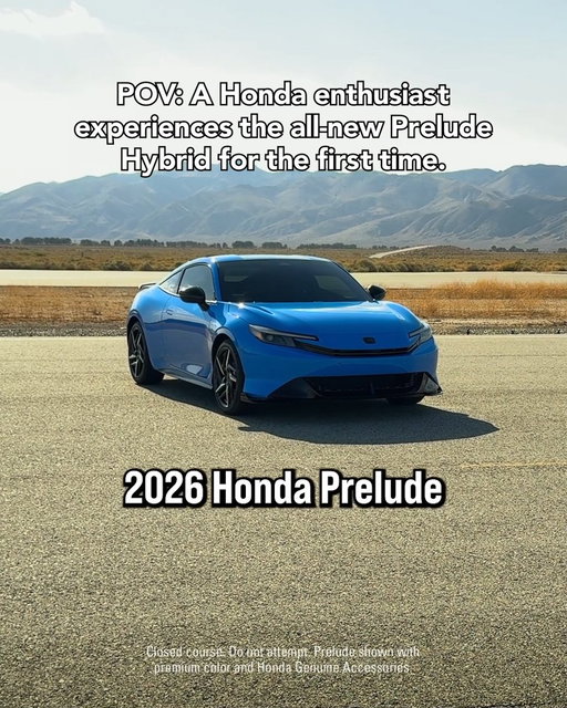 Iconic style meets pure fun. The all-new 2026 Honda Prelude Hybrid is now available! Learn more: https://t.co/tbADOlb6yd 