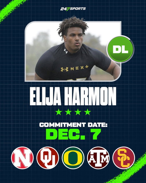 Inglewood (Calif.) four-star defensive lineman Elija Harmon is down to five schools and will reveal his commitment Dec. 7:  https://t.co/IkNUVX0dqA 