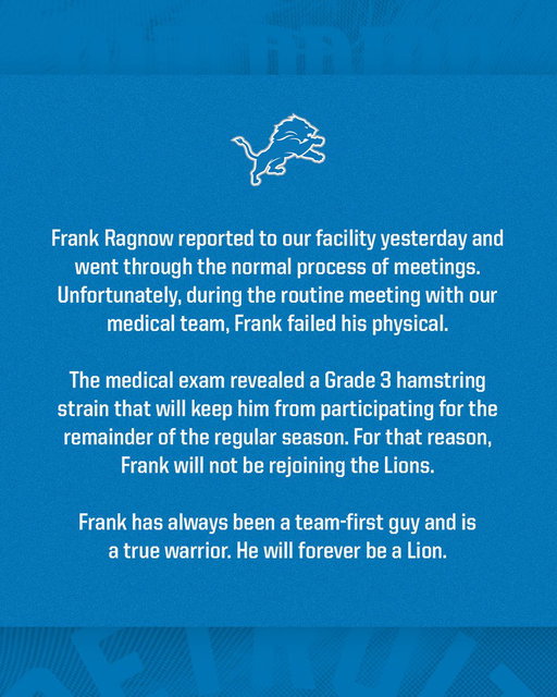 Statement from the Detroit Lions 