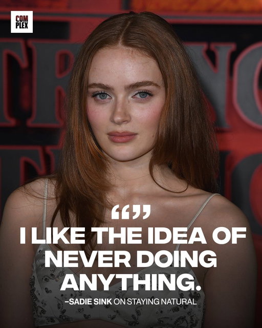 Sadie Sink opens up about why she chooses to keep her look natural.

“I don’t have any piercings or tattoos or anything ... I like the idea of never doing anything” 