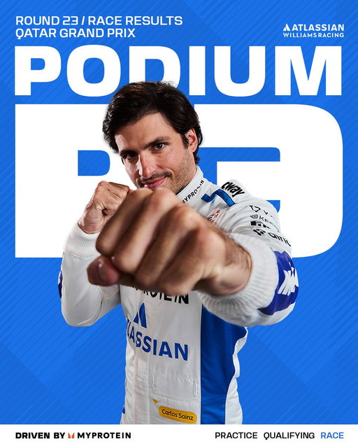 A PODIUM IN QATAR, VAMOOOOOOOSSSSSS!!!!!! 🤩

CARLOS SAINZ. TAKE. A. BOW. 👏👏👏

#DrivenByMyprotein @myprotein 