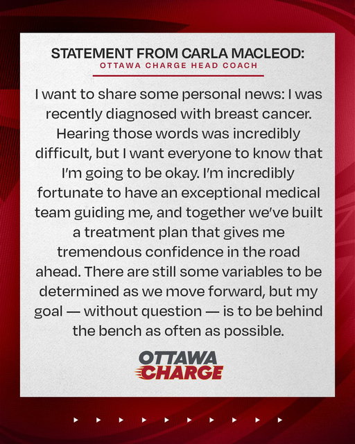 Statements regarding Head Coach Carla MacLeod’s recent health news. 