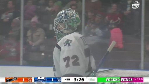 The Kalamazoo Wings hosted a “Wicked Wings” night featuring half green/half pink ice. 

This would take some getting used to. 🧙‍♀️

(🎥: @KalamazooWings)  