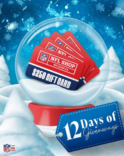 It's Tiiiiiime! 12 Days of Giveaways is BACK!

For Day 1 we're giving away 4 $250 NFL Shop Gift Cards!

To enter:
1. Must follow @NFLCanada &amp; @officialnflshop
2. Like this post
3. Comment which team you think will win the Super Bowl

Full T's and C's are linked in our bio! 