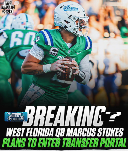 BREAKING: West Florida standout QB Marcus Stokes plans to enter the @TransferPortal, he tells @on3 
The 6’2 210 QB totaled 3,664 yards and 40 TDs this season

He’s been named a finalist for the Harlon Hill (D2 Heisman)  Repped by @bnm_nil  https://t.co/RlUbB6Fk7q 
