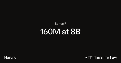 Harvey has raised a $160M Series F, led by @a16z, with participation from @wndrco, @sequoia, @kleinerperkins, @conviction &amp; @eladgil. 