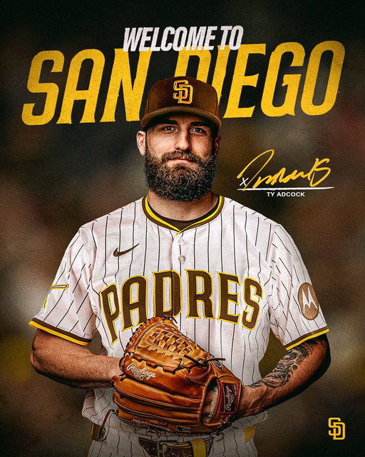 Welcome to San Diego, Ty!

We have signed right-handed pitcher Ty Adcock to a one-year contract through the 2026 season. 