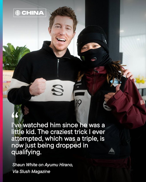 10+ years of watching each other ride.

Shaun White reacts to Ayumu Hirano’s 96.00 Qualifying Day run at Event Two.

#TheSnowLeague 