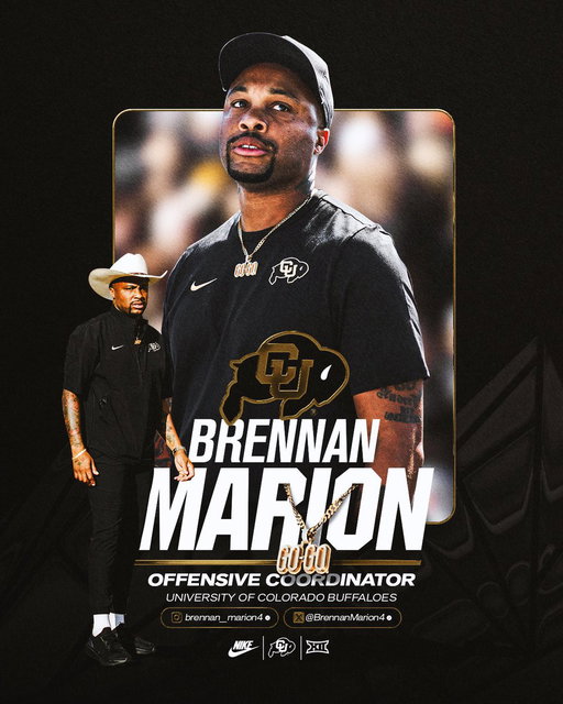Elevating. 🏔️

Colorado Football welcomes Brennan Marion to Boulder as Offensive Coordinator.

#GoGoBuffs 

https://t.co/1zrztQqCJ0 