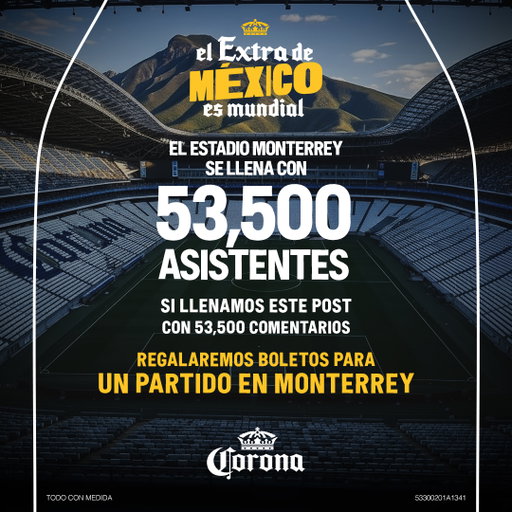 Dando el extra puedes ir al Estadio MTY🏟️
Comenta este post diciendo, ¿cómo darás el extra en este estadio de la Copa Mundial FIFA? 👌🏼 y participa para ganarte 1 boleto doble para un partido en MTY.

TYC: https://t.co/W1xP3EDURj
Aviso de Privacidad: https://t.co/5sBB6R5My6 