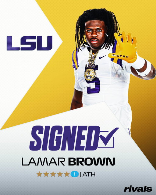 No. 1 overall recruit Lamar Brown has officially signed with LSU🐯

https://t.co/RuPr47UNBZ 