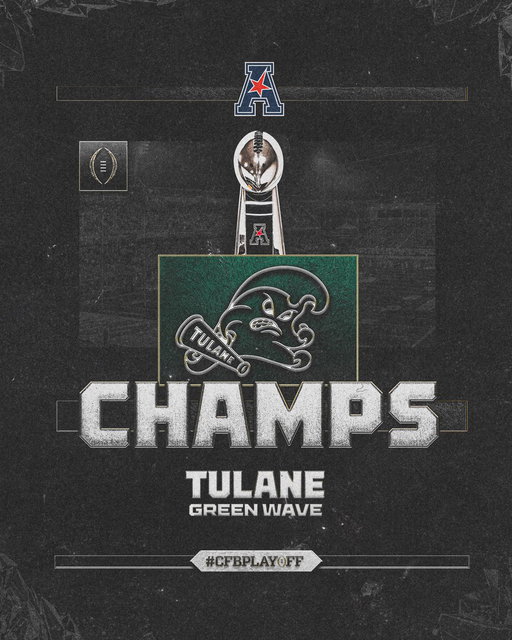Green Wave rolls on!

No. 20 Tulane tops the American Conference for the second time in four seasons with a 34-21 win over No. 24 North Texas!

#CFBPlayoff 