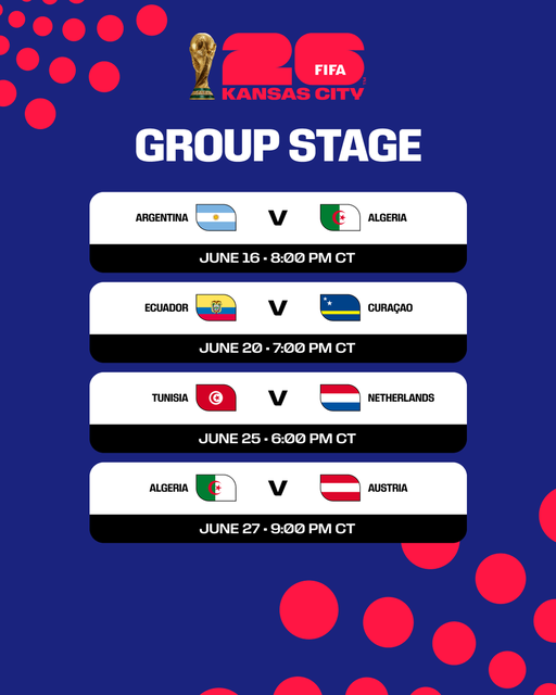 3 weeks, 4 continents, 7 teams.

The stage is set. The countdown is on. ⏳🔥

#FIFAWorldCup #WeAreKansasCity #WeAre26 