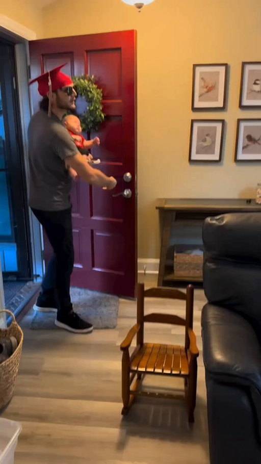 Several years ago Austin was in a terrible car accident and was hit by a drunk driver.  During his recovery he had a really challenging time with many internal battles. Two years ago he returned to college and hid it from his mom, who he just surprised her with the news that he was graduating. (🎥:Austinstjean)