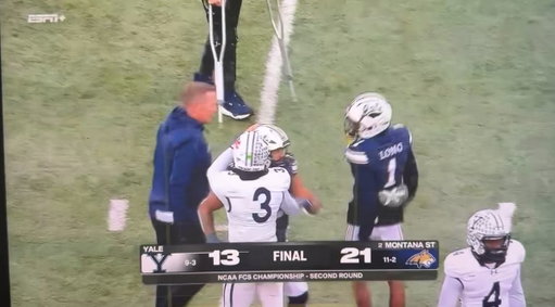 Here is the full video of Montana State RB Julius Davis fighting with Montana State HC Brent Vigen and DB Takhari Carr 

Bizarre day in the FCS 