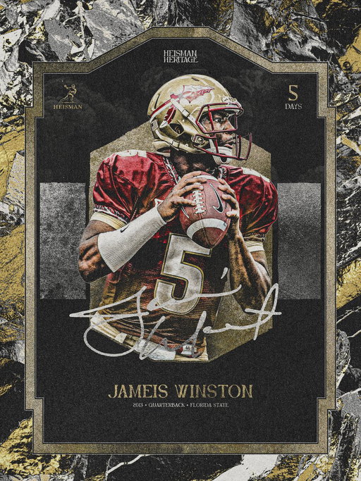 In 2013, @Jaboowins piled up 3,820 yards and 42 total touchdowns for @FSUFootball, becoming the only freshman in college football history to win both the Heisman Trophy and a national championship in the same year.

#HeismanHeritage | 5 Days 