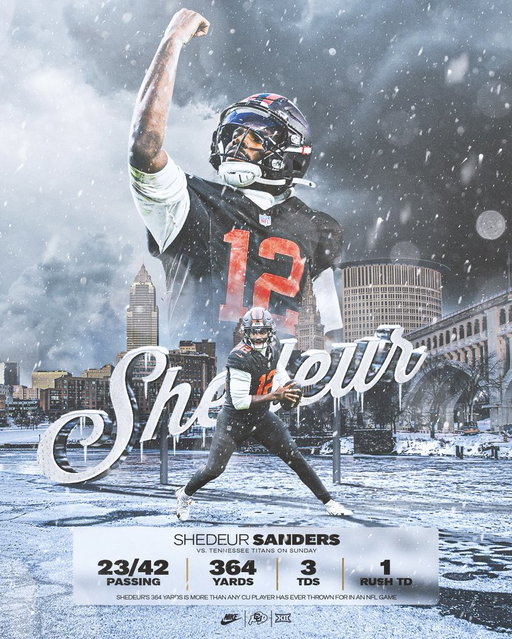 Shedeur’s 364 yards are the most ever by a former CU player in an NFL game.

@ShedeurSanders x #ProBuffs 